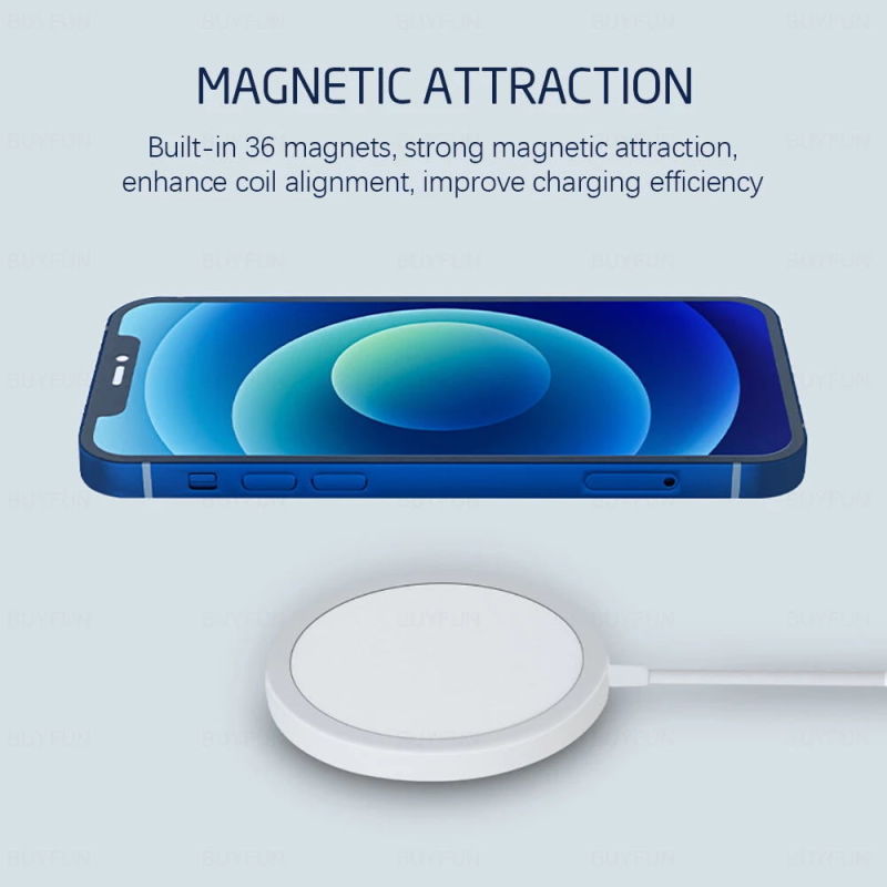 New Round Portable Qi Magnetic Magsafe 15W Fast Magic OEM Mobile Phone Quick Magnet for Apple for iPhone 12 Wireless Charger
