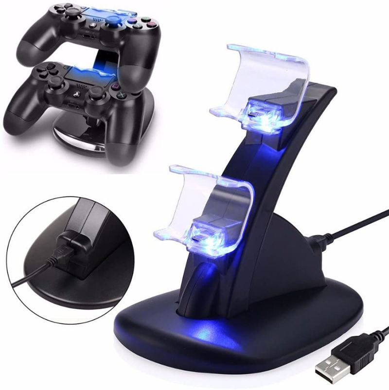 Byit PS4 Wireless Controller Dual Charger Charger Dock Charger for PS4 Controller