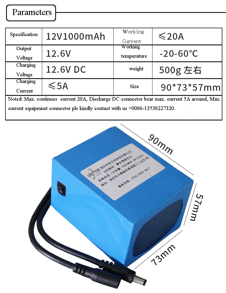 Charger High Discharge 12V 10ah Lithium Battery Pack Replaced for Lead-Acid Battery