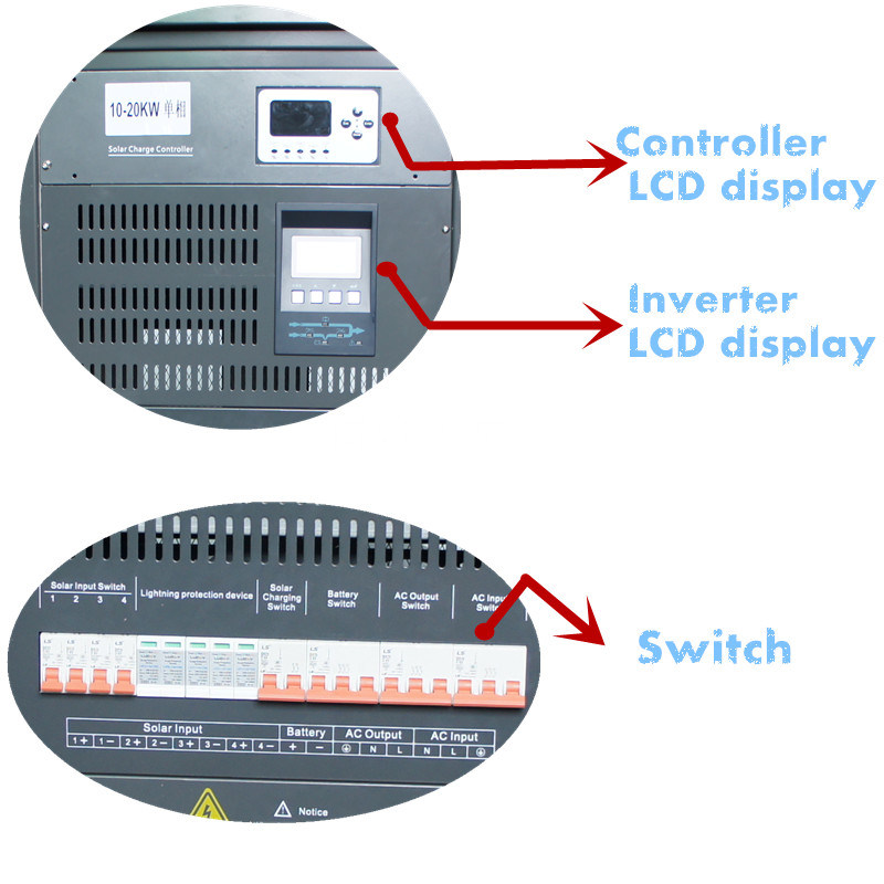 Hybrid Single Phase Frequency Solar Inverter 15kw Solar Charger Controller Inverter