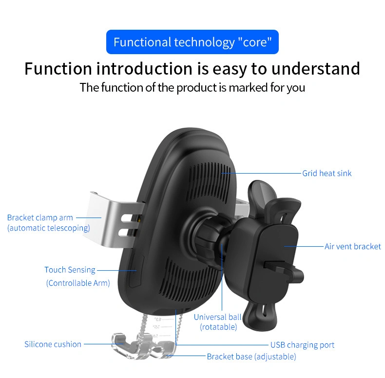 10W Fast Charging Car Charger 2020 Magnetic 360 Degree Rotation Qi Wireless Charging Air Car Charger Fast Charging