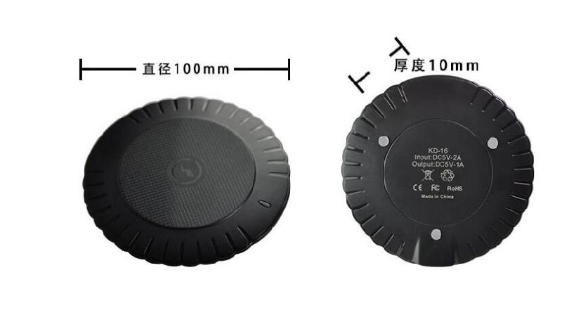 Kd16 Untra Thin Plastic Round Qi Fast Wireless Charger