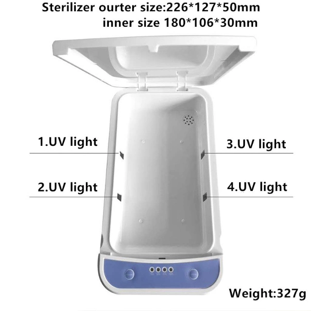 Portable Wireless Charger Sanitizer Disinfection UVC Sterilization Box