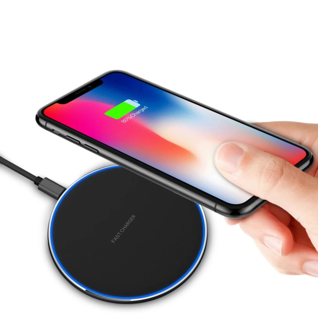 10W Qi Fast Charging Pad, Universal Portable Magnetic Desktop Mobile Phone Wireless Charger