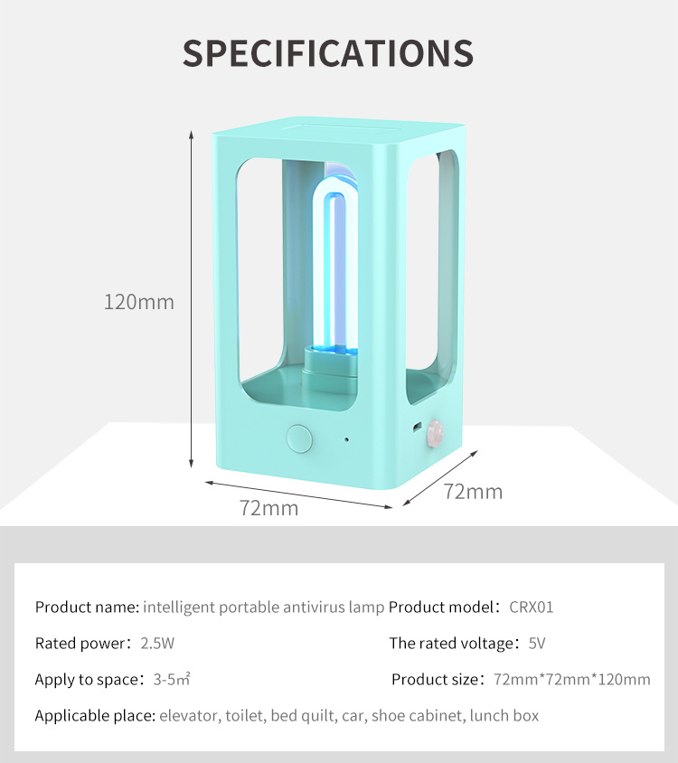 Cell Phone UV C LED Tube Light Mini Sanitizer 2.5W Wireless Charger UV Light Mini Sanitizer