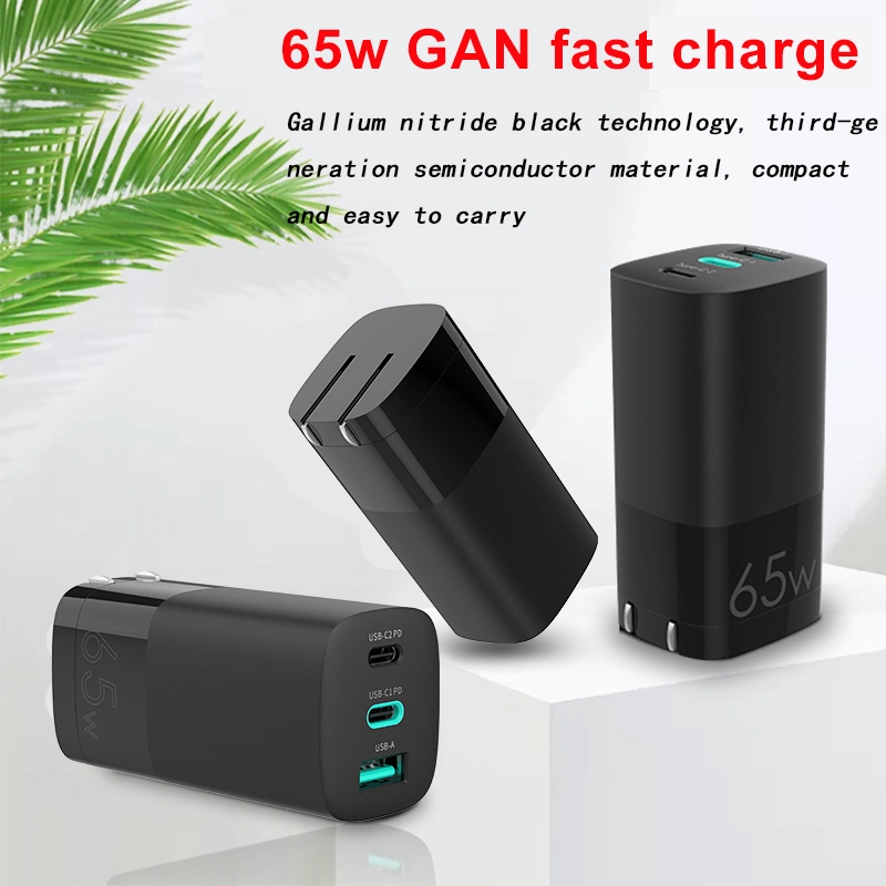 65W GaN USB Wall Charger Smart Mobile Phone Charger for Phone and Laptop