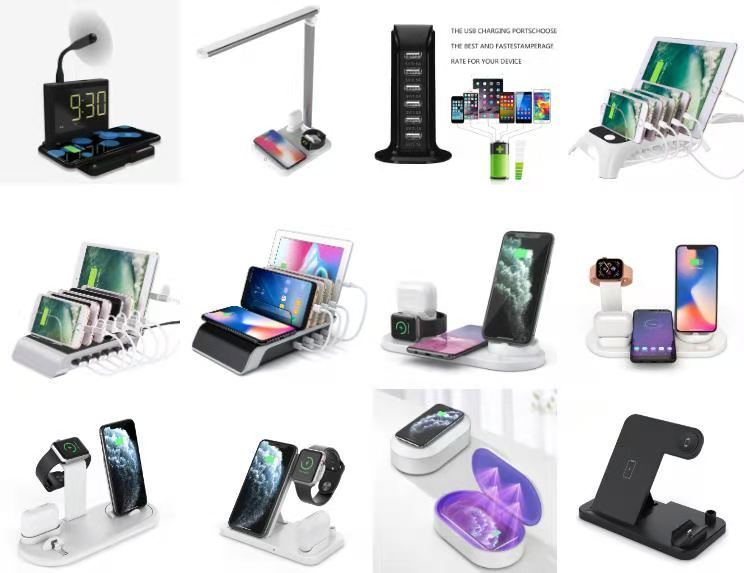 10W Fast Charge Wireless Charger Stand Holder Qi Wireless Charging Multifuncion Station for iPhone Iwatch Airpods