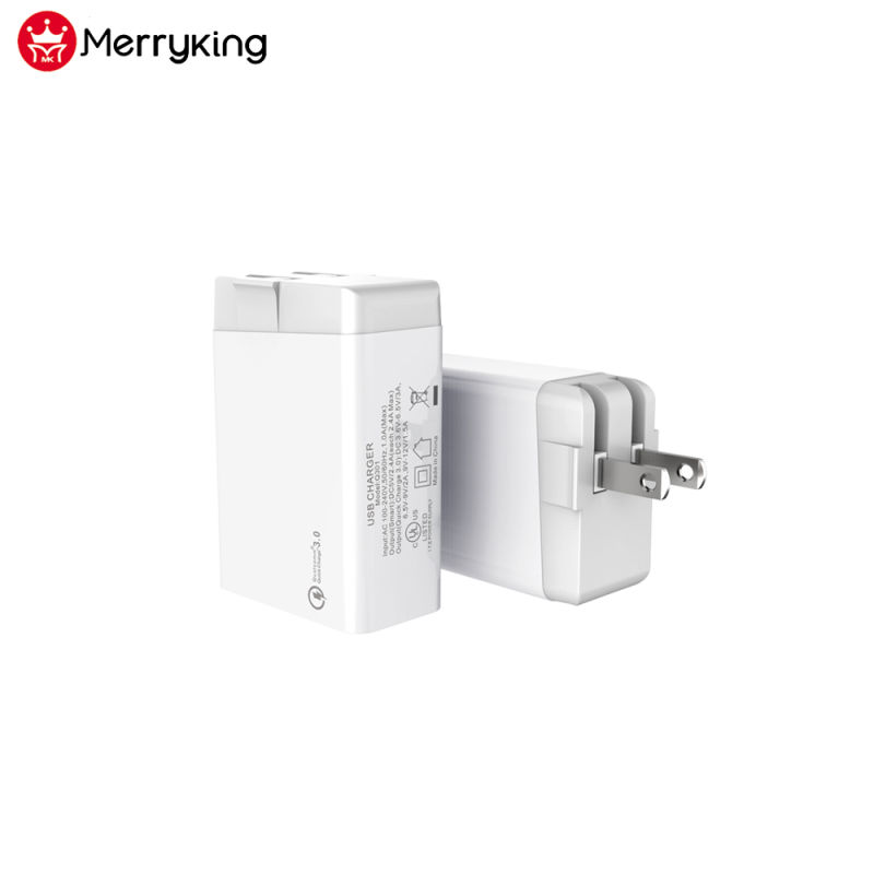 High Speed USB Charger Type-C+USB Ports QC 3.0 USB Charger 3 Ports Charger for Mobile Phones