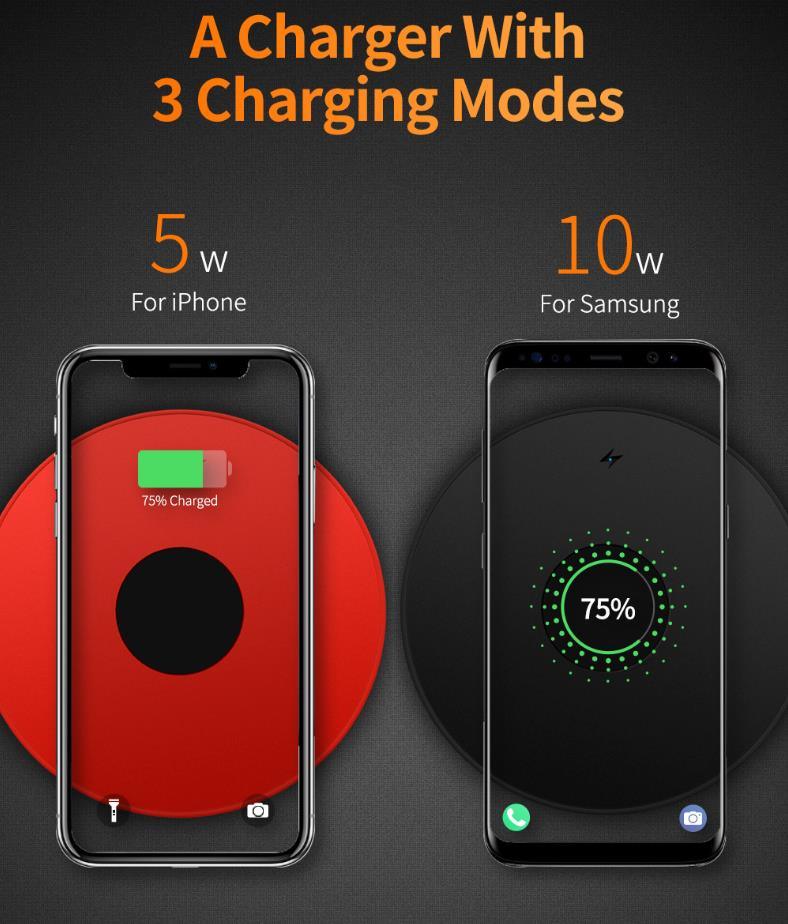 Universal Qi Wireless Charger New Thin 10W Wireless Charger for iPhone