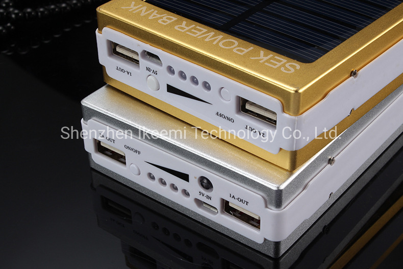 Portable Solar Power Bank 20000mAh Dual USB LED Power Bank Mobile Phone Battery Charger