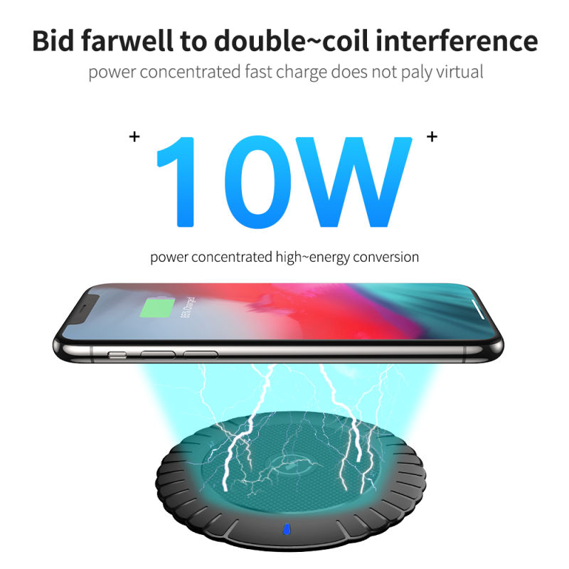 10W Wireless Charging Dock Pad LED Light Qi Wireless Charger
