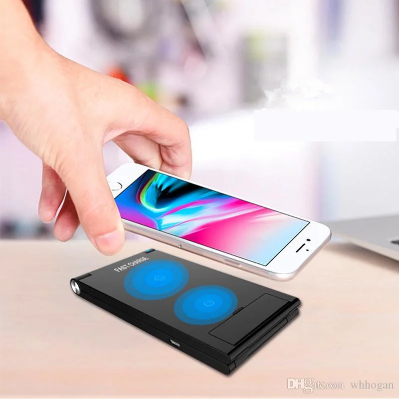 Qi Wireless Charger Adjustable Folding Holder Portable Fast Charger 10W for iPhone X