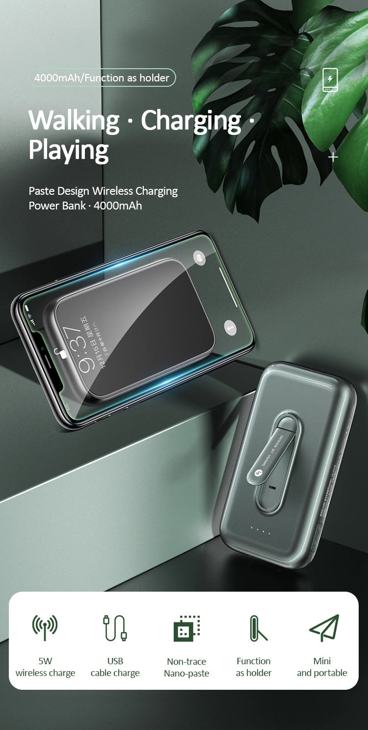 Usams Portable New Products for iPhone 10W Wireless Charger Power Bank 4000mAh