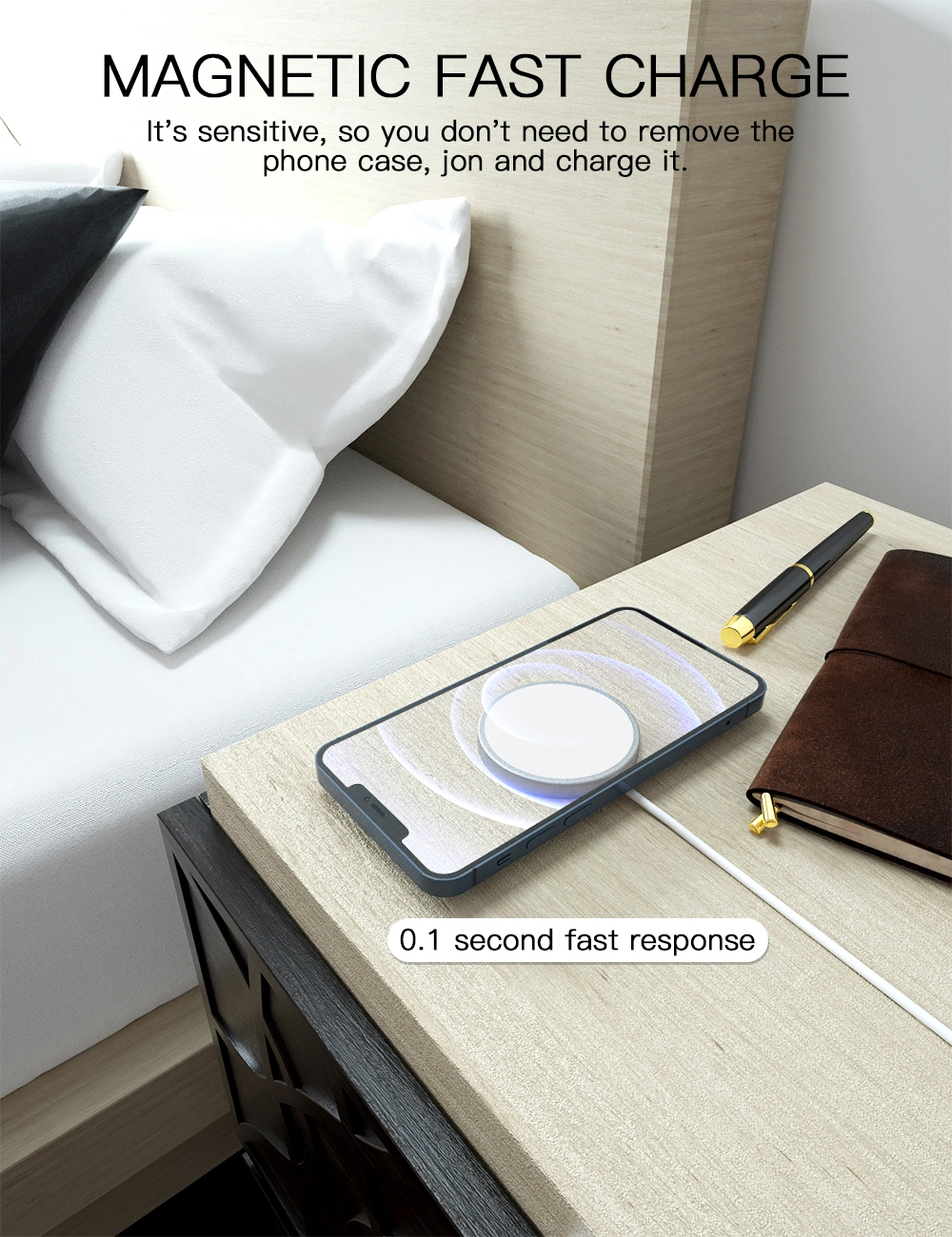 15W Qi Fast Magnetic Charging Pad Magsafe Wireless Charger for iPhone 12 PRO Max Mini