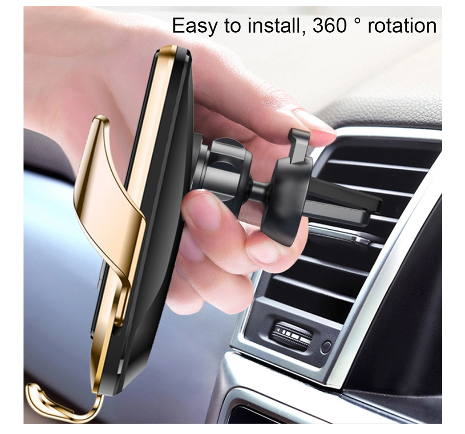 R3 Smart Sensor Car Phone Holder Qi Fast Wireless Charger for Smartphones