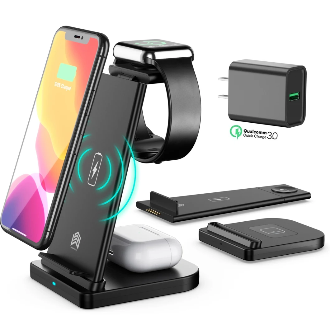 3 in 1 Wireless Charger Fast Wireless Charger Smart Watch Bluetooth Headset Charging for Samsung Smartphones