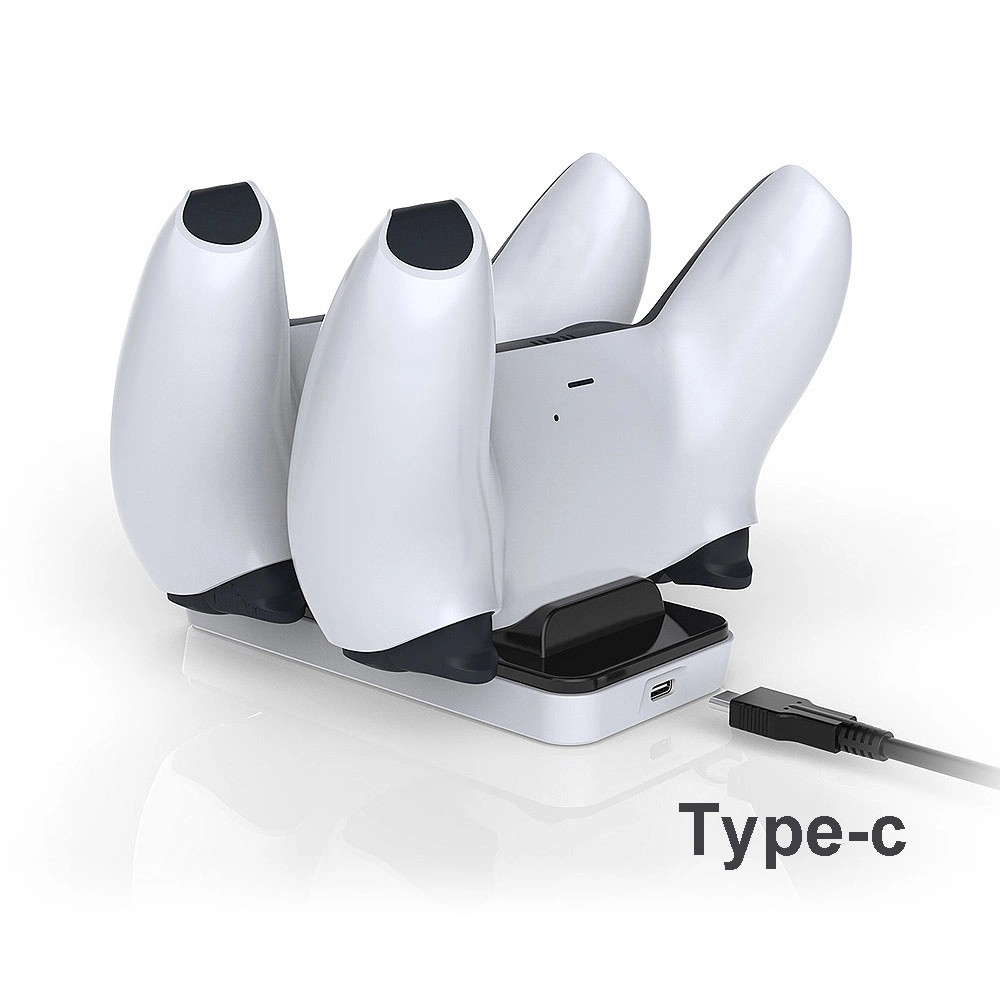 PS5 Controller Charger Dual USB Charging Station for Playstation 5 Slim Portable Fast Charging Two Dualsense Docks