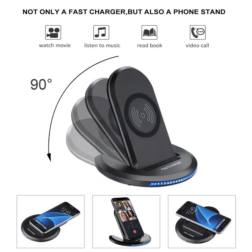 9V/10W Quick Charger Fast Charging Wireless Charger Stand for S8, S7, iPhone 8