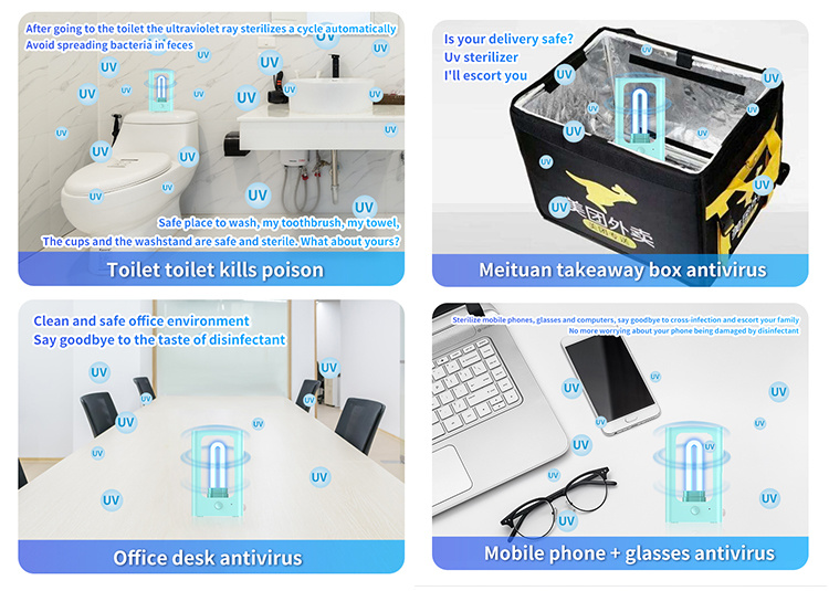 Cell Phone UV C LED Tube Light Mini Sanitizer 2.5W Wireless Charger UV Light Mini Sanitizer