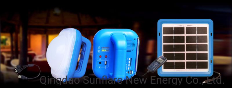 Portable High Quality Solar Lantern/Lamp/Light Support FM Radio, MP3 and Phone Charger