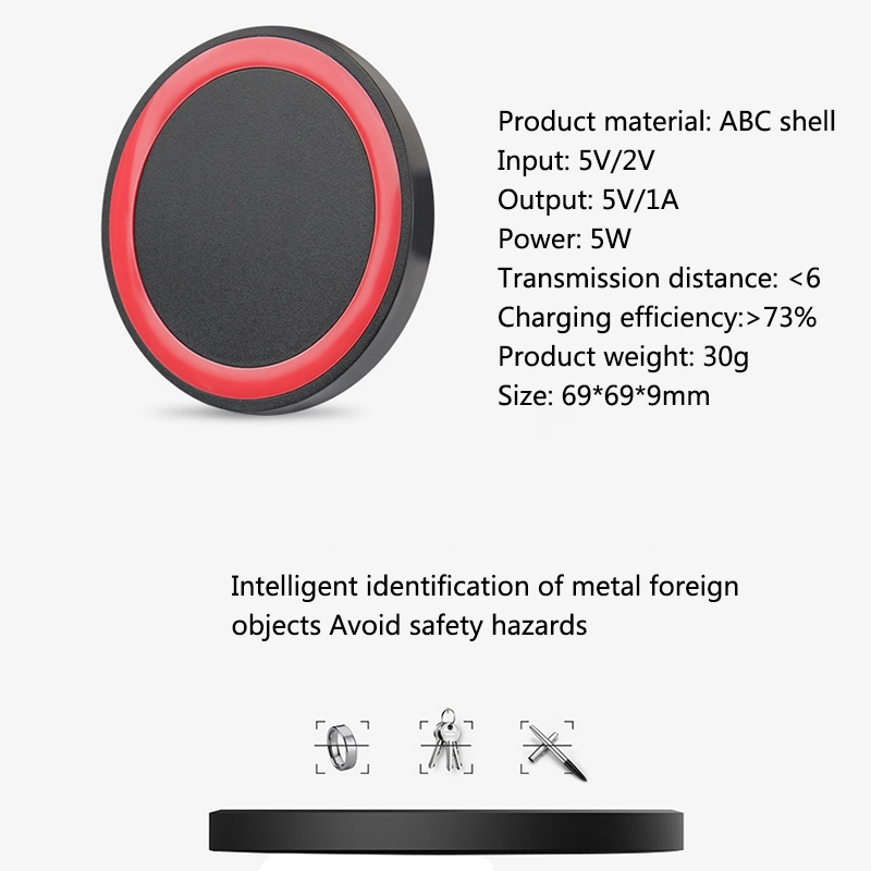 Promotion Portable 5W Classic Qi Q5 Wireless Charger (for Mobile Phone with Receiver)