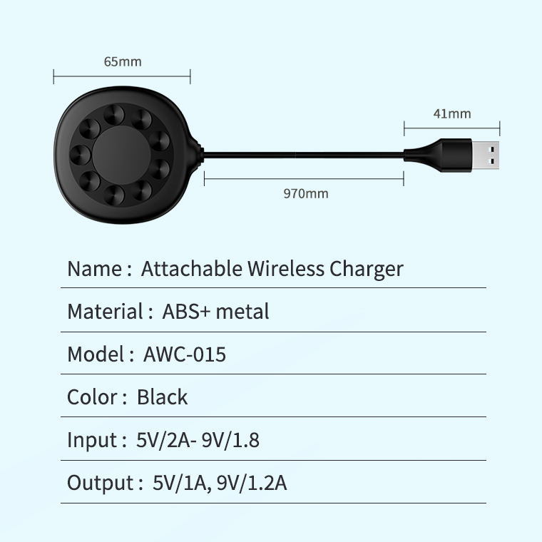 Tongyinhai New Product Unlimited Free Attach Suction Cup Wireless Charger for Mobile Phone