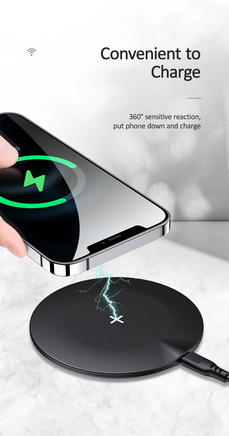 Usams Cheap Price Us-CD149 Ultra-Thin Fast Wireless Charger 15W Charger for iPhone 12