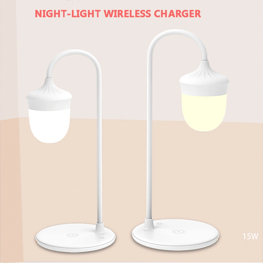 China Factory Supplier Multi-Function Mobile Phone Fast Charge Wireless Charge Night Light Reading Lamp