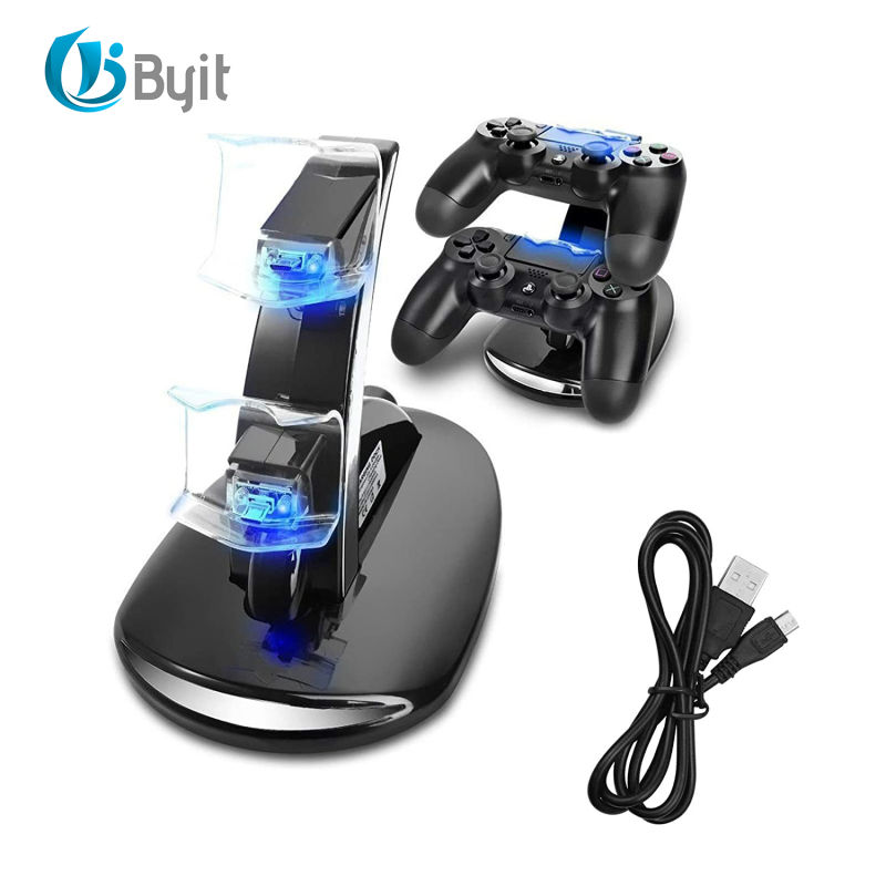 Byit PS4 Wireless Controller Dual Charger Charger Dock Charger for PS4 Controller