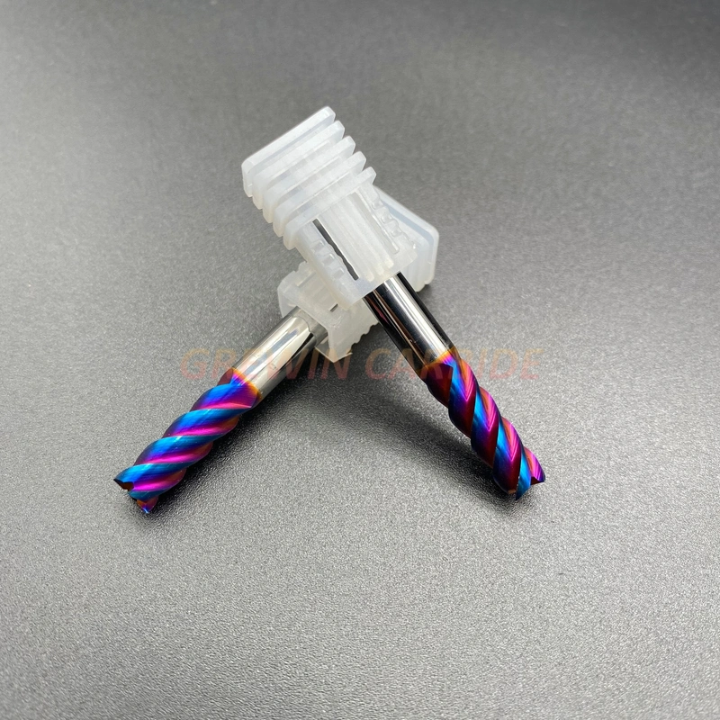Gw Carbide-New Product Tungsten Carbide CNC 4flutes Flat End Mill Blue Nano Coating End Mill