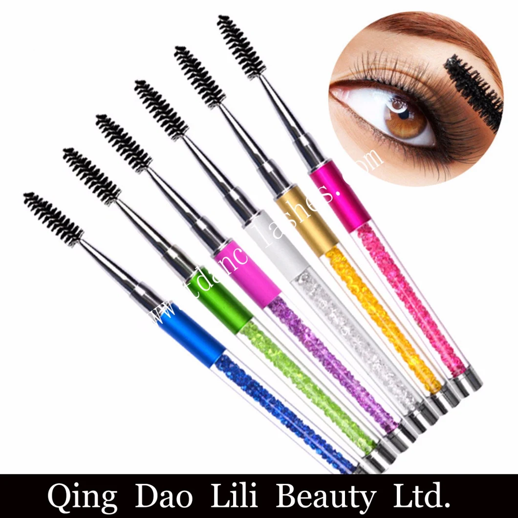 Wholesale Diamond Brush Beauty Makeup Tools Transparent Diamond Handle Eyebrow Lash Comb Brush
