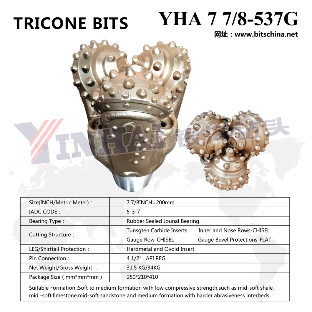 Tungsten Carbide Inserts Tricone Bit 7 7/8