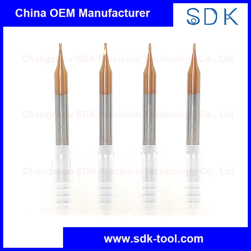 Tisin Coating Cemented Carbide Micro Flat End Mill for Stainless Steel