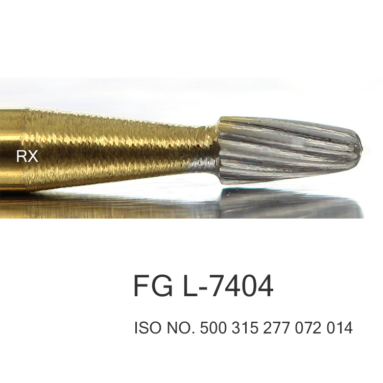 Dental Carbide Burs by Titanium Layer Finishing and Trimming Drill FG L-7404