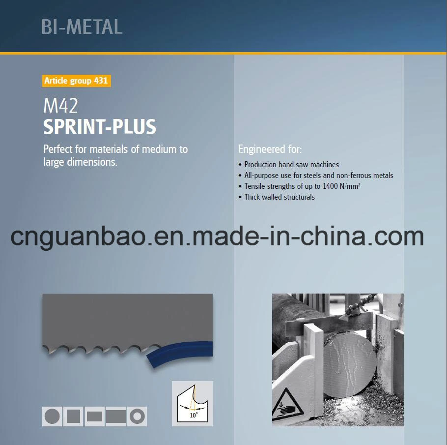 Carbide Band Saw Blade for Hard Metal Steel Iron Aluminum Sawing Cutting Bi-Metal Saw Blade Made in Germany