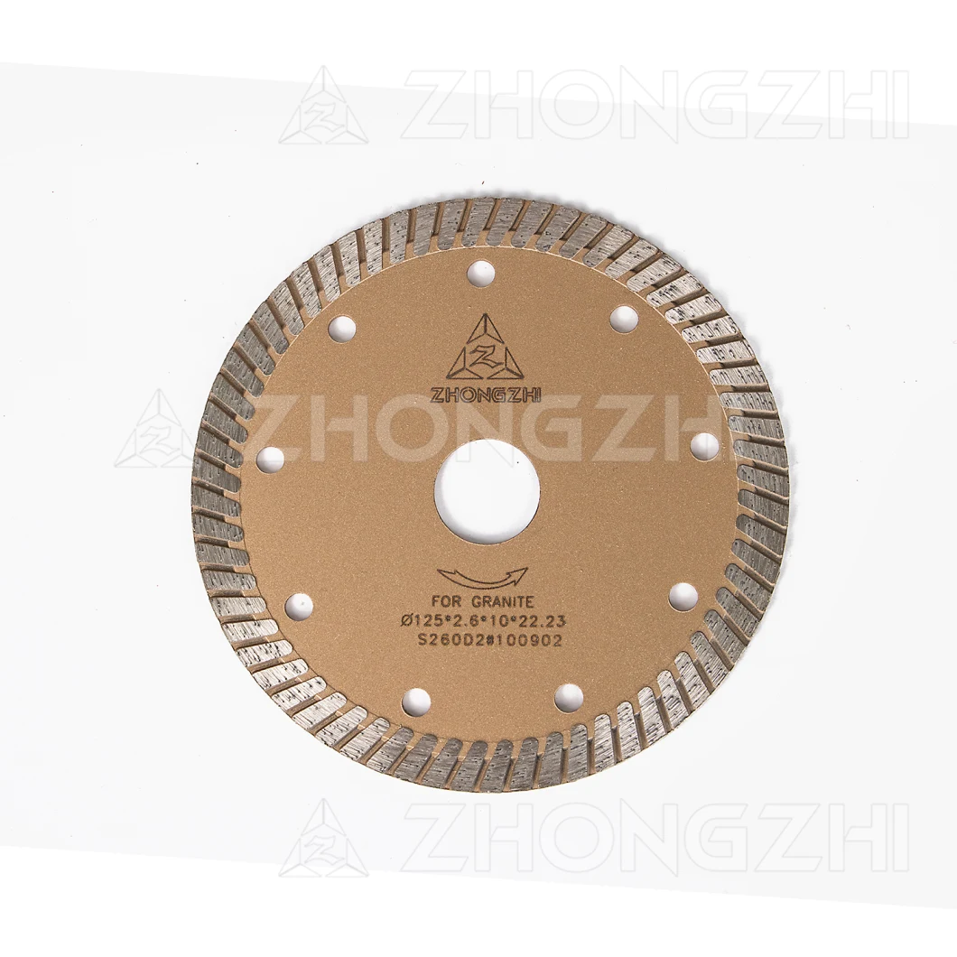 D125 Sintered Narrow Continuous Turbo Rim Diamond Blade for Stone Cutting