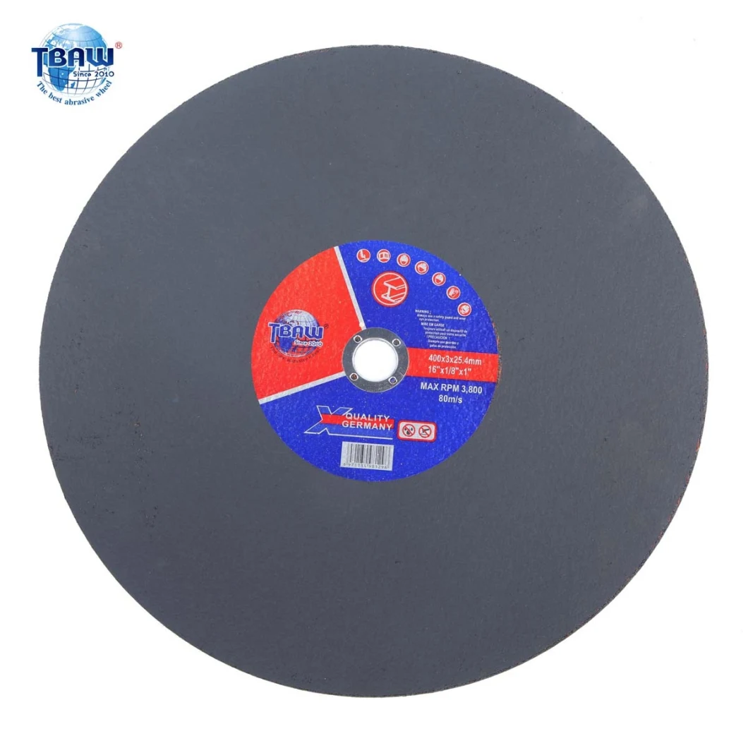 400mm 16'' Double Net Double Paper Cut off Wheel Black Abrasive Cutting Wheel for Metal