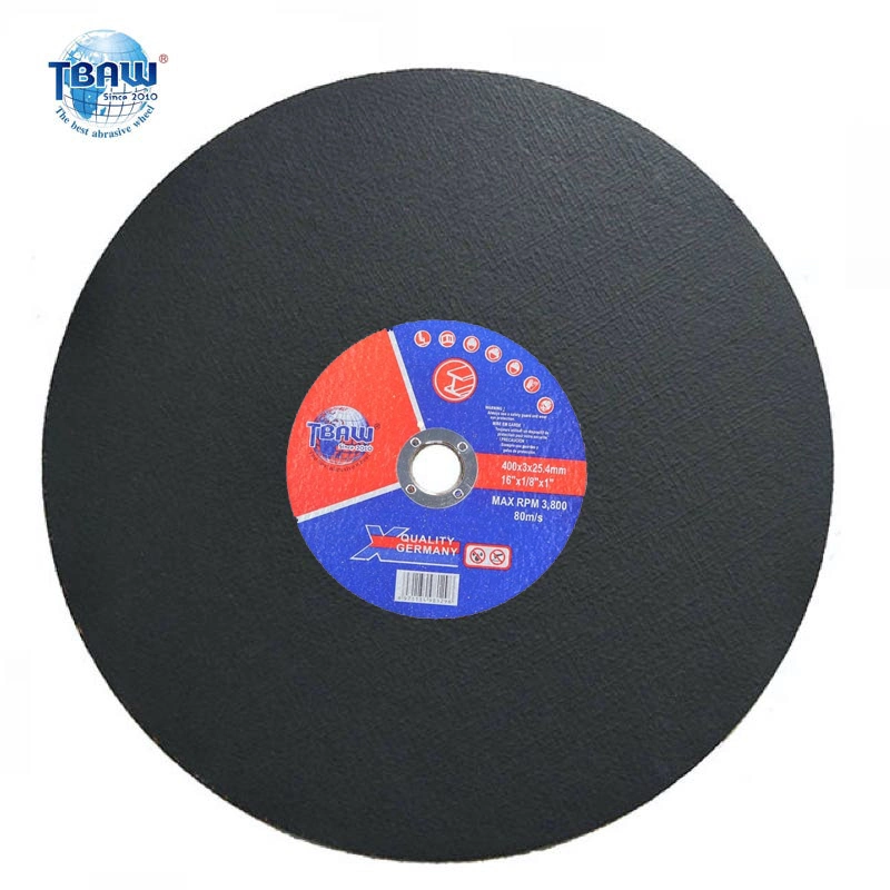 400mm 16'' Double Net Double Paper Cut off Wheel Black Abrasive Cutting Wheel for Metal