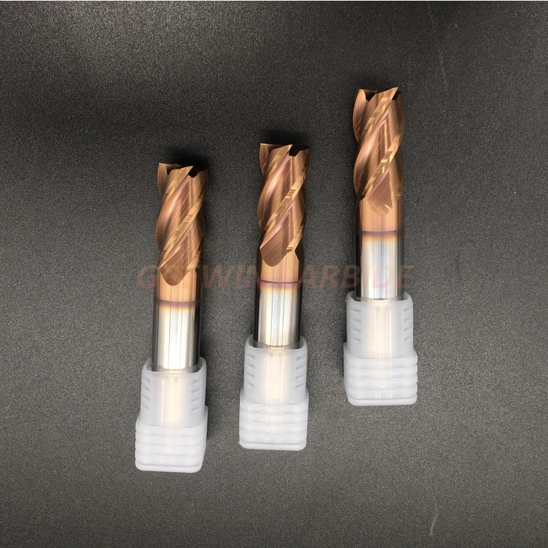Gw Carbide-2.5X8X50 HRC55 Solid Carbide 4 Flutes Flat End Mill with Copper Coating