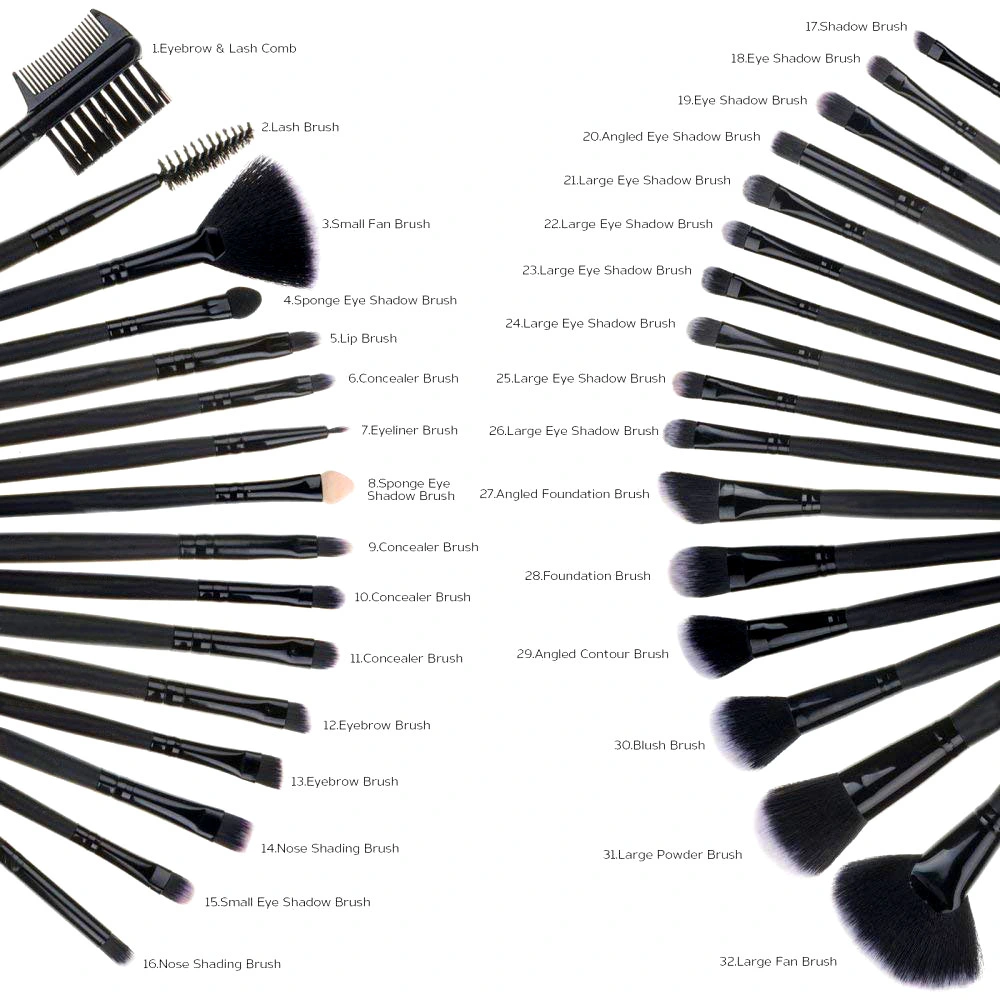 New Products 24PCS Cosmetic Blending Shaving Diamond Foundation Brushes Glitter Makeup Brush Set