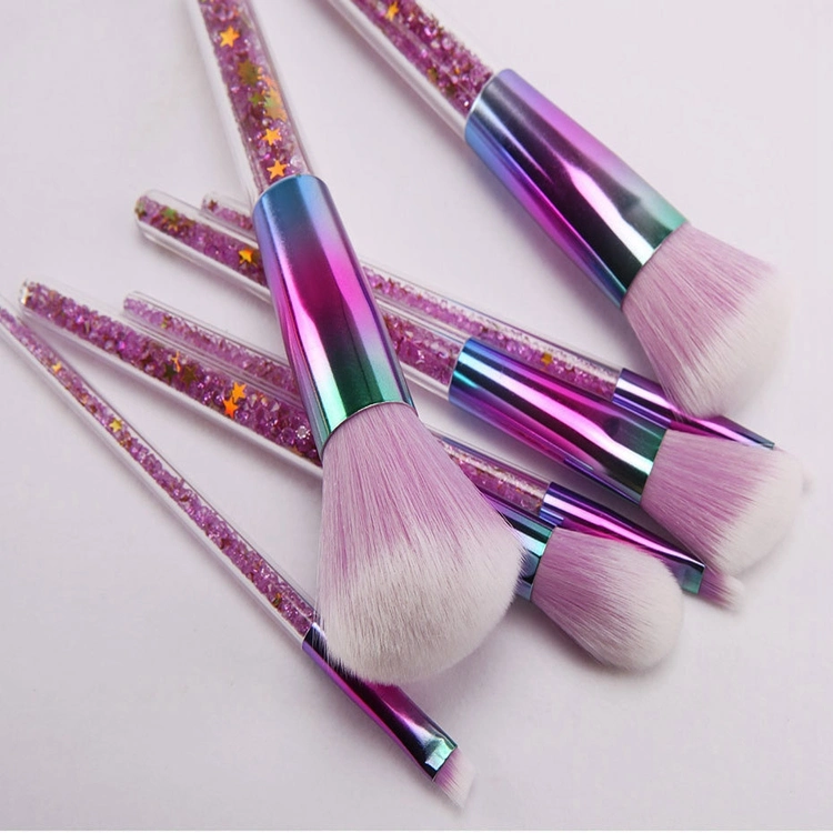 7PCS Crystal Makeup Brushes Transparent Diamond Crystal Handle Makeup Brush Set