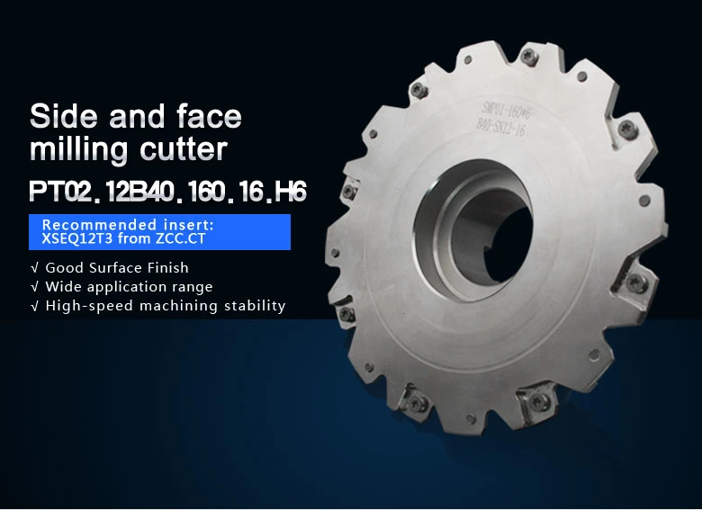 Indexable Side and Face Milling Cutter for CNC Machine with Xseq12t3 Insert