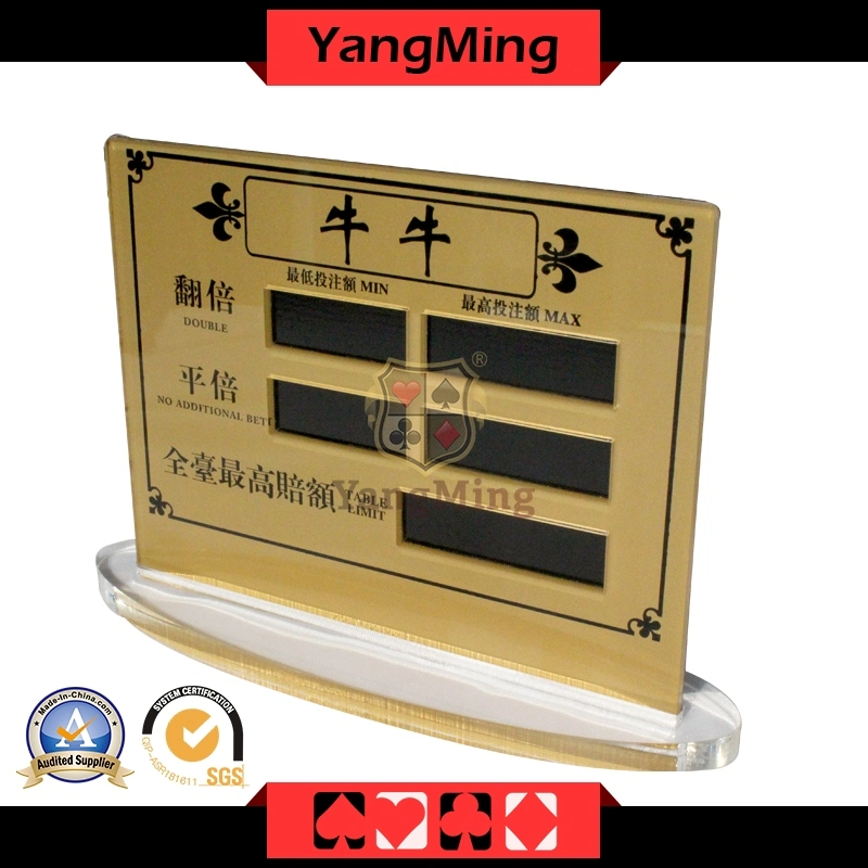 Niuniu Casino Stud Poker Table Limit Poker Table Games Bet Limit Sign Card Ym-LC06