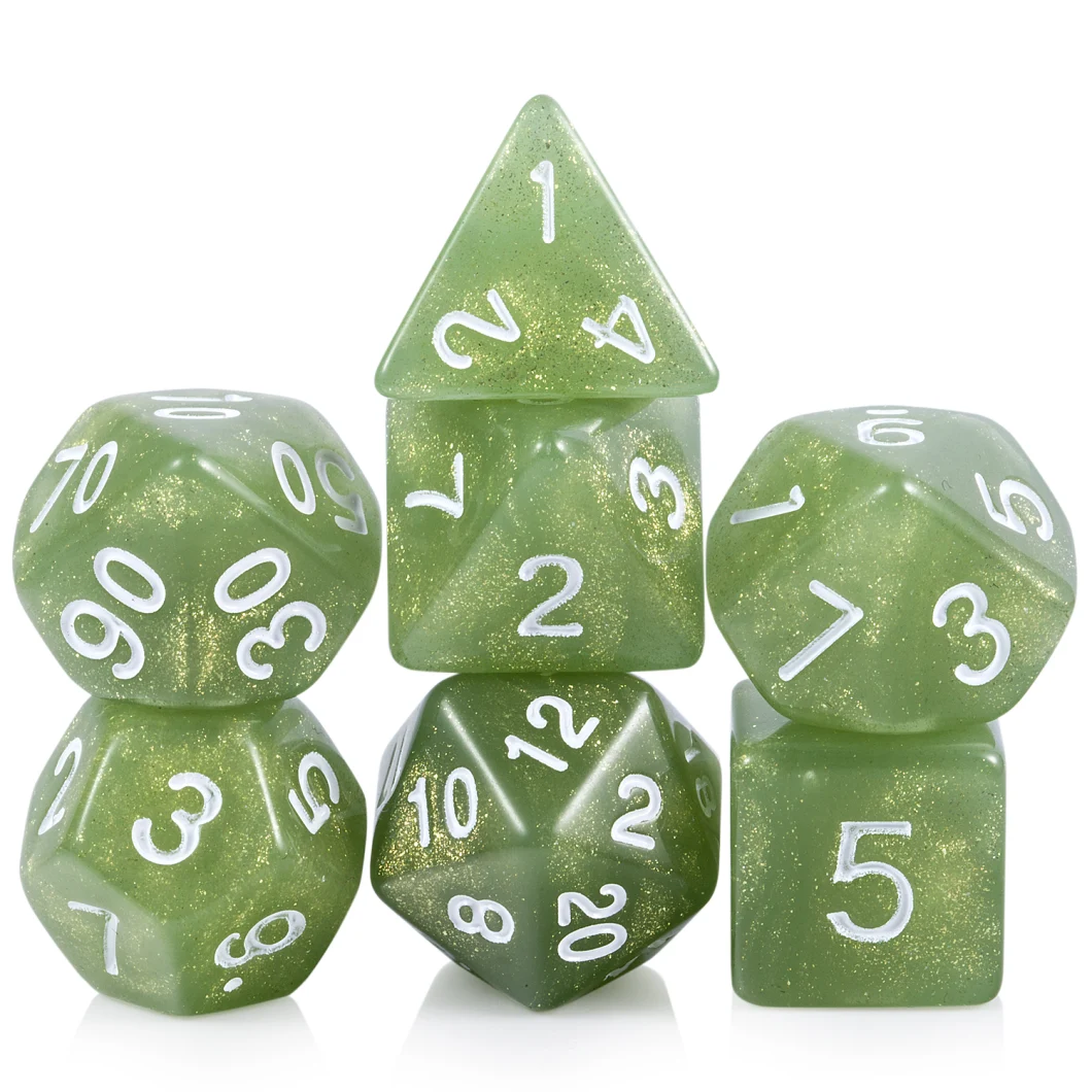 Custom Rpg Dice Set, 7 Dies Acrylic Dice with Free Bag for Dungeons and Dragons Table Games