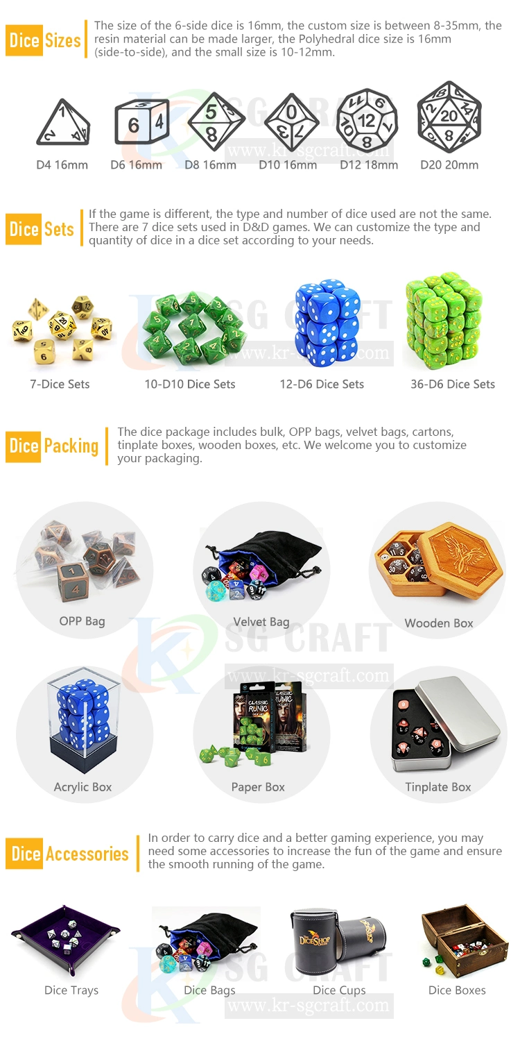 Wholesale Factory Price Liquid Gaming D&D Custom 16mm Board Multi-Color Games Dice