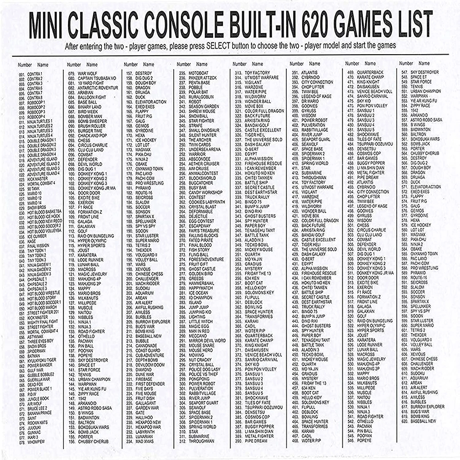 Byit Mini TV Handheld Family Video Game Console Built-in 620 Classic Games