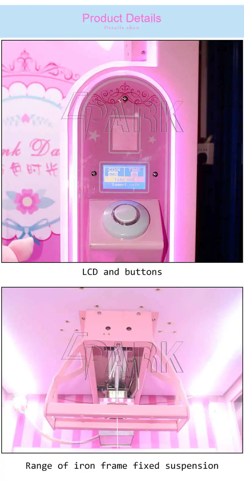 Pink Date Cut Prize Gift Card Vending Machine Coin Operated Games