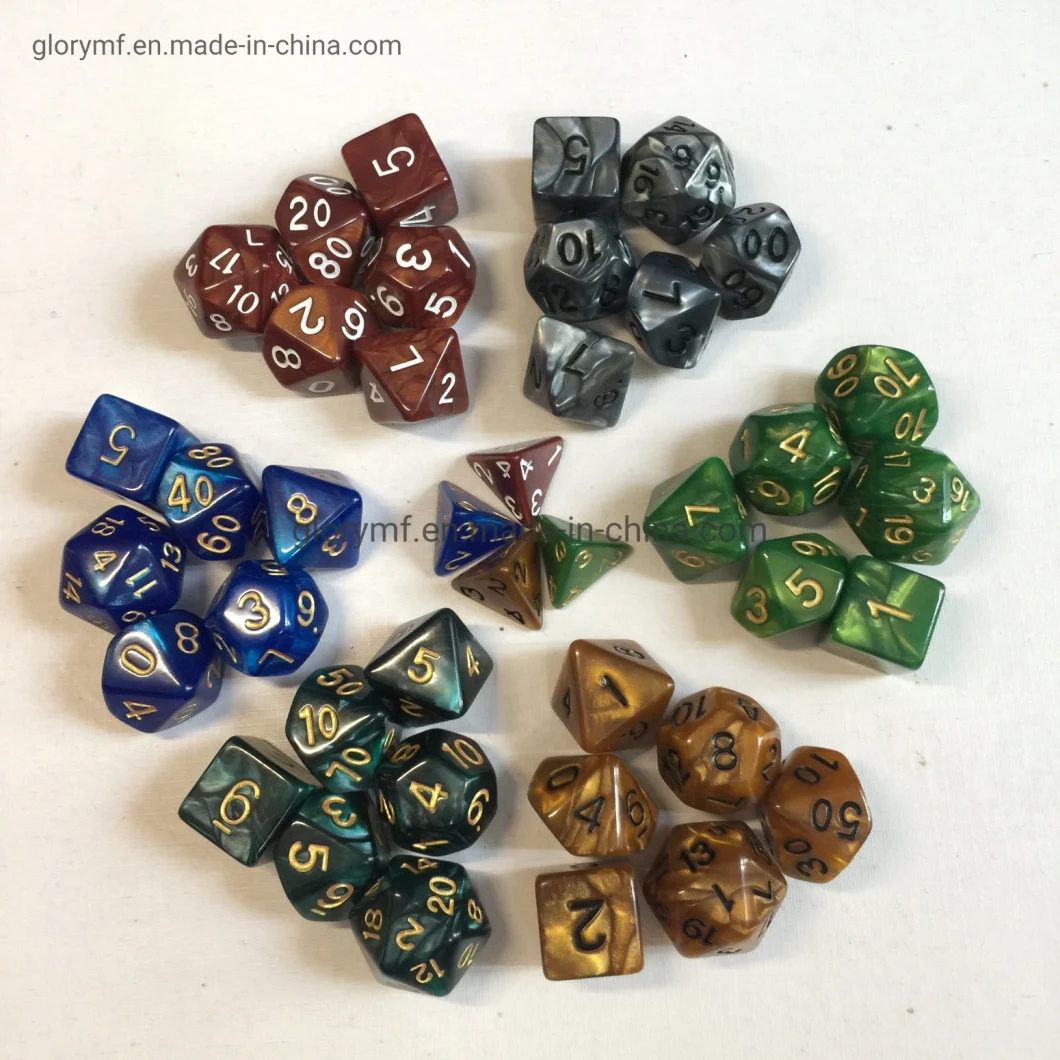Collection of Custom Engraved Dice with Pearl Luster D6 Dice