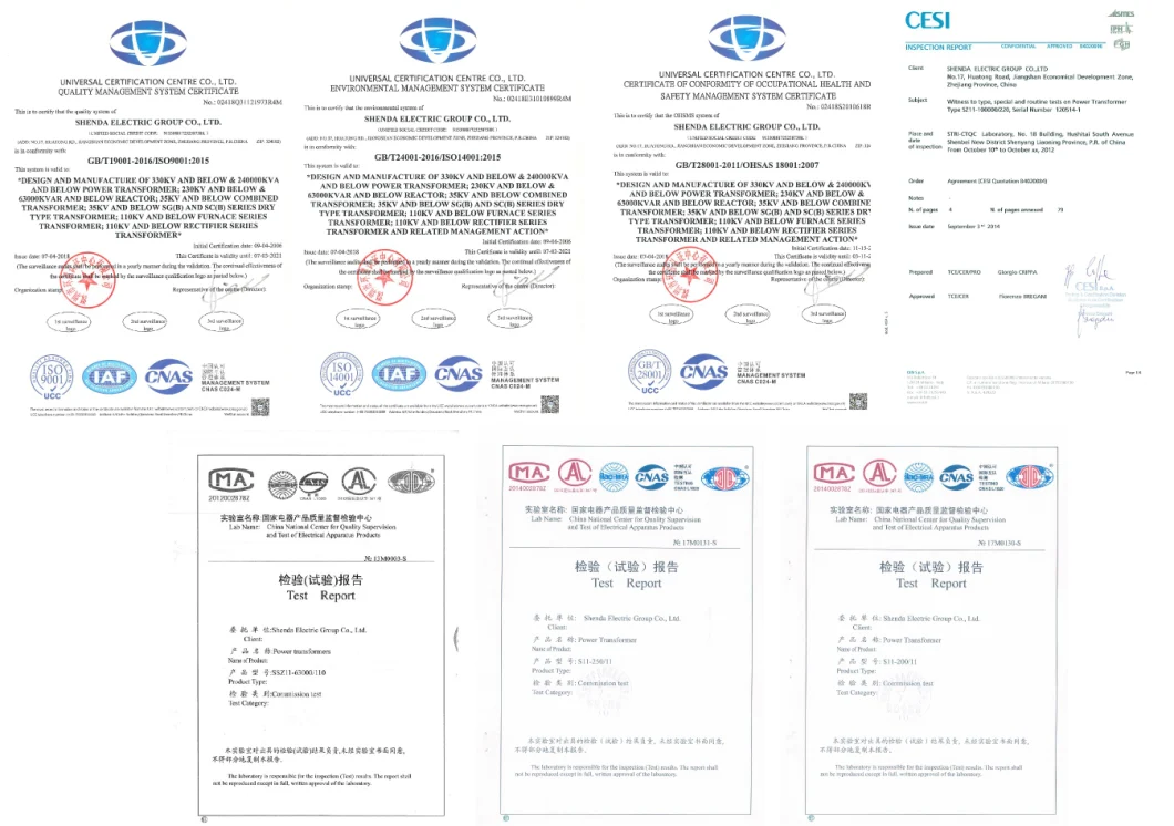 Cesi Kema IEEE IEC ISO CE 20 Years Professional Transformer Manufacturer 9000kVA 35kv Rectifier Transformer