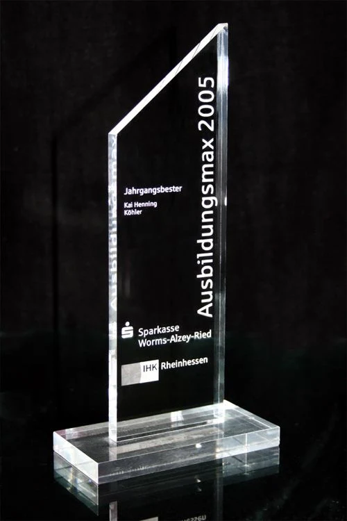 Customize Clear Acrylic Trophy Event Laser Engraved Award for Chess Winner